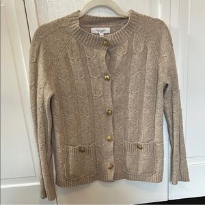 Rosetta Getty Beige Cable Knit Cardigan